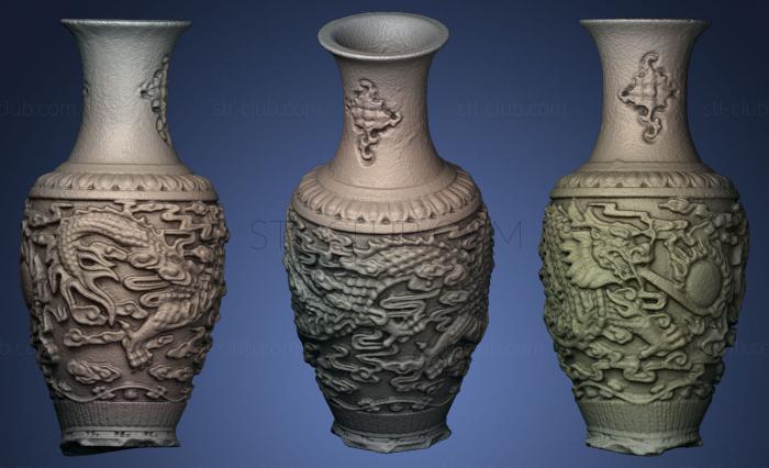 3D model vase carved (STL)